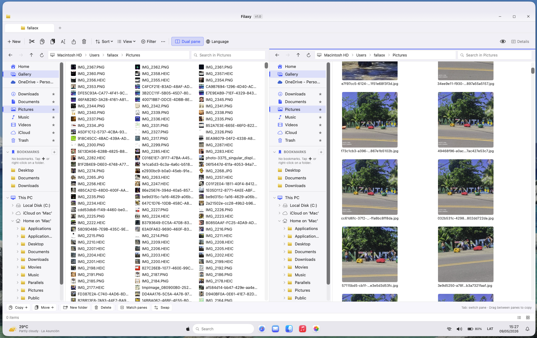 Photo library, in pane